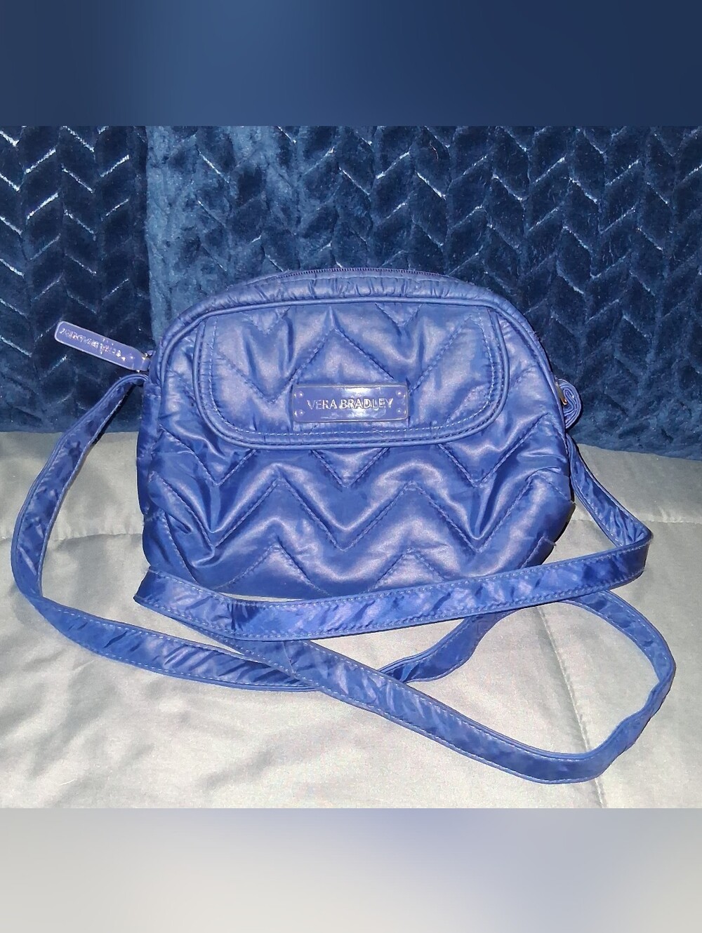 Vera Bradley Quilted Chevron Crossbody in Royal Blue